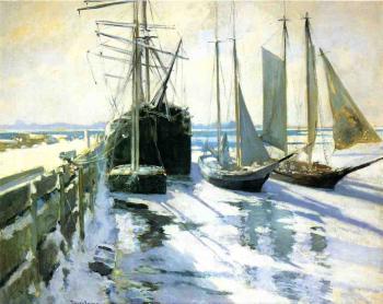 John Henry Twachtman : Winter Gloucester Harbor